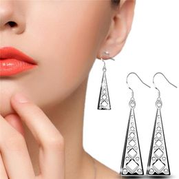 Dangle & Chandelier Fashion 925 Sterling Silver Earrings For Women Engagement Romantic Paris Eiffel Tower Earring Jewellery Girl GiftDangle