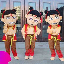 Mascot doll costume 2019 New movie Chinese anime NE ZHA Mascot Costume Fancy Dress Outfit Adult Anime Mascot Costumes Gift for Halloween Par
