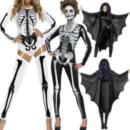 Esqueleto Medias Halloween Negro Blanco Hueso Pantimedias señoras para mujer Vestido de fantasía 