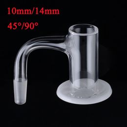 10mm 14mm Seamless Fully Weld Quartz Banger Vortex Pattern Beveled Edge White Blender Spin Banger Nail 45 90 Degree Smoking Accessories For Glass Bongs Rigs