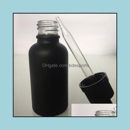 Brand New 30 Ml With Dropper Essential Oil Bottle Glass Eye 30Ml Frosted Black Drop Delivery 2021 Packing Bottles Office School Business I