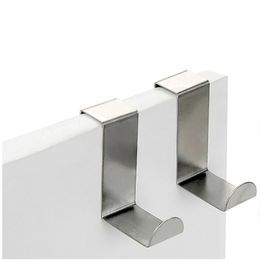 Hooks & Rails 2Pcs/Set Multipurpose Stainless Steel Kitchen Cabinet Clothes Home Storage Hanger Bathroom Towel Door To Hang ToolsHooks