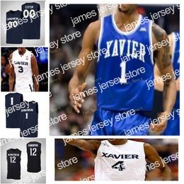 James NCAA College Xavier Musketeers Basketball Jersey 42 Tyrone Hill 5 Trevon Bluiett 54 Sean OMara 55 JP Macura Custom Stitched