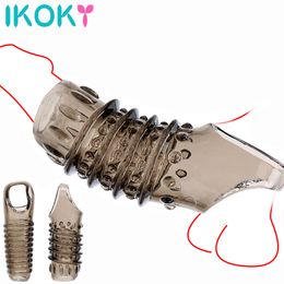 IKOKY Penis Ring Reusable Silicone Cock Enlargement Delayed Ejaculation sexy Toys For Men