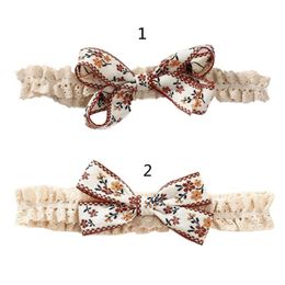 Hair Accessories Big Bows Baby Headband Embroidery Girls Floral Bands Toddler Korean Style Turban Children Princess Elastic Headwrap