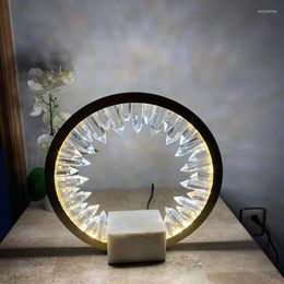 Table Lamps Living Room Decoration Crystal Lights Gold Bedside Lamp 36cmTable