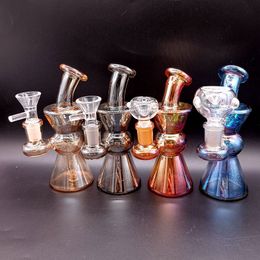 Plating Cool Color Glass Bong Hookahs 5.5 Inch Mini Oil Dab Rigs Inline Perc 5mm Thick 14mm Female Joint Bongs Water Pipe