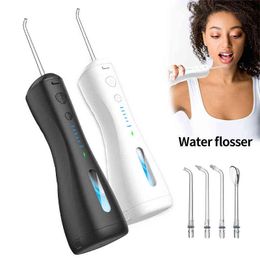 Electric Oral Irrigator Water Flosser IPX7 Rechargeable Portable Cordless with 6 Modes for Women Adults Daily Teeth Clean Health 220510