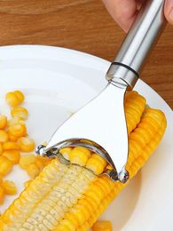 Stainless Steel Corn Stripper Fruit & Vegetable Tools Cob Peeler Threshing Kitchen Gadget Cutter Slicer Ergonomic Handle AA
