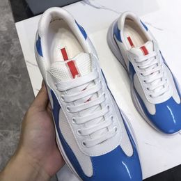 2022selling Men Fashion Casual Shoes America's Cup Design Patent Leather and Nylon Luxy Sneakers mens shoe kjh001 f
