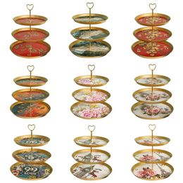 Other Bakeware 3 Tiers Iron Cake Stands Afternoon Tea Wedding Plates Party Table DecorationsOther