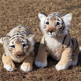 Simulation Tiger Lion Leopard Stuffed Plush Animals Cute Doll Child Birthday Gift Toys Soft Pillow Christmas LJ201126