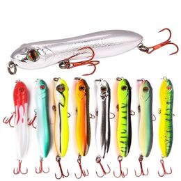 8pcs Pencil Bait 100mm 15.5g Top Water Fishing Lure Hard Baits Isca Artificial Snake Pesca Leurre Peche Fishing Tackle 201103