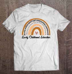 -Herren-T-Shirts Regenbogen frühkindliche Erzieher Kindertagesstätte Lehrerin übergroße T-Shirt Vintage T-Shirt für Männer Bluse Übergröße