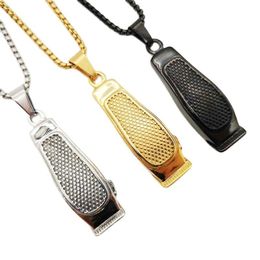 Pendant Necklaces Stainless Steel Creative 3D Barber Hair Shaver Necklace Salon Dresser Fashion Jewellery NecklacePendant