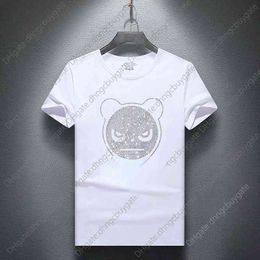 Summer Medusa Fashion Brand Men's Diamond Short Sleeve T-shirt Youth Social Spirit Guy Half Mens Designer Clothes 55949