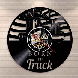 Wall Clocks Retro USA Farm Truck Record Clock Dump Farmhouse Decor Construction Farmer Room ArtWall ClocksWall