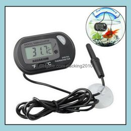 Household Thermometers Sundries Home Garden Fish Aquarium Thermometer Digital Lcd Display Reptile Terrarium Temperature Th Dhd6V