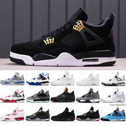 White Cement 4 4s basketball shoes Mens Oreo Pure Money Black Cat Tattoo Bred Fire Red Metallic Purple Sports sneakers jorda jordens