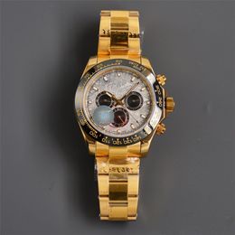 Top Brand Men Casual Watches Men's Mechanical Movement Watch 316 Stainless Steel Gold case Ceramic Bezel