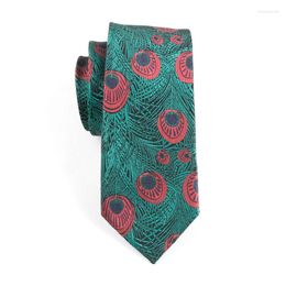 Bow Ties Sitonjwly 6cm Men's Necktie Polyester Feathers Jacquard For Men Wedding Dress Narrow Corbatas Custom LogoBow Emel22