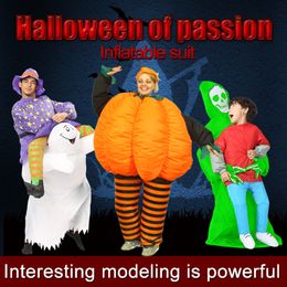 Mascot doll costume Inflatable Grim Reaper Death Clothing Costume Adult Kids Ghost Alien Witch Halloween Costume Pumpkin Skeleton Suit