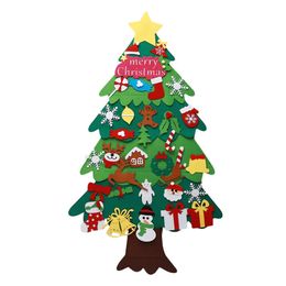 Diy Felt Christmas Tree Decorations Handmade Children Diy Christmas Tree Home Festival Party Decoration Supplies 201030