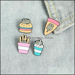 PinsBrooches Jewelry Chips Hamburger Enamel Brooches Pin For Women Fashion Dress Coat Shirt Demin Metal Brooch Pins Badges Promotion Dhisz