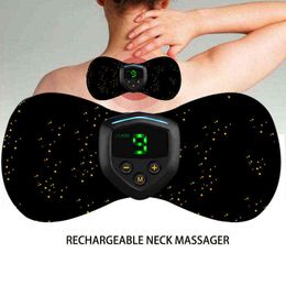 Cervical Massager Portable Neck Back Massager Electric Neck Massage Patch Rechargeable Intelligent Neck Relaxing Device 220507