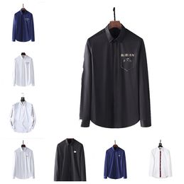 2022 new Style Men's Casual Shirts Dress QIWN Autumn Shirt Fashion Three-color Long-sleeved Men Oversized high quality shirts side M-3XL#31
