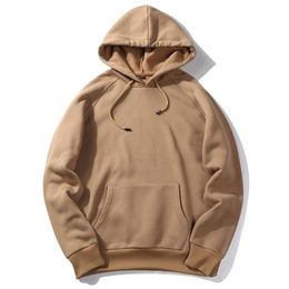 Covrlge EU Size Fashion Colourful Hoodies Men's Thicken Clothes Winter Sweatshirts Men Hip Hop Streetwear Solid Fleece Man MWW0 220406