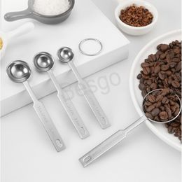 Stainless Steel Measuring Spoon 4 Pcs/set With Scale Milk Powder Coffee Spoons Condiment Measure Scoop Set Kitchen Tableware BH6790 WLY