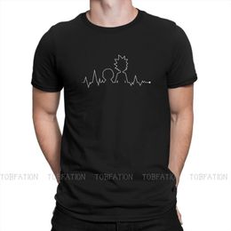 Men's T-Shirts Simple Lines TShirt For Men Heartbeat Soft Leisure Tee T Shirt High Quality Trendy Fluffy