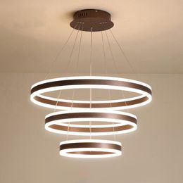 Pendant Lamps Modern Led Lights Creative Geometric Aluminium Hanging Lamp Smart Fixture For Living Bed Dining RoomPendant