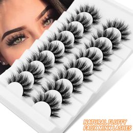 5 8 10 Pairs 6D Faux Mink Eyelashes Natural Thick Long False 10 15mm Lashes Dramatic Fake Eyelash Eyes Makeup Extension Beauty 220524