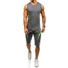 Men's Tracksuits ZOGAA High Quality Sporting Suit Men Summer Mens Tracksuit Two Piece Set Sleeveless Sweatshirt And Pants Sports