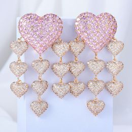 Dangle & Chandelier GODKI Trendy Heart Love Flower Earrings For Women Party Fashion Ear Candy Femme Brinco Wholesale Jewellery