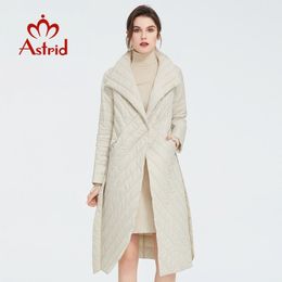 Astrid arrival Spring classic style length women coat Warm Cotton Jacket fashion Parka high quality Outwear ZM7091 201026