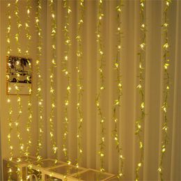 Strings Fake Leaf Plant String Light USB Operated Artificial Ivy Garland Curtain For Wall Party Outdoor DecorationLED StringsLED LED