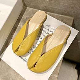 Fashion Flat Beach Slides Summer Slipper Shoes Woman Mules Fish Comfortable Cover Toe Ladies Shoes plus size Y200624