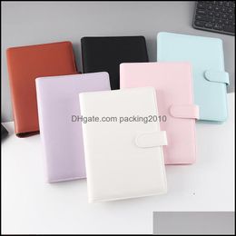 Notepads Notes Office School Supplies Business Industrial A5 Imitation Leather Notebook Belt Belt Dhcaz