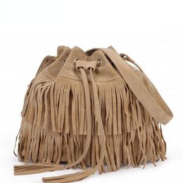 Evening Bags Women Bag Handbags Tote Over Shoulder Crossbody Sling Summer Tassel Purses Suede Fringe Big Female Draw String MotorcycleEvenin