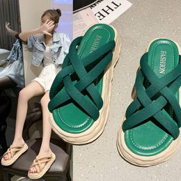 Women's Summer Slippers High Quality Thick Sole Summer Fashion Beautiful Personality Comfortable Foot Massage Outdoor Leisure Sandals