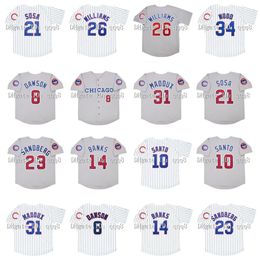 Na85 Vintage 1992 Baseball Jerseys Greg 31 Maddux 21 Sammy Sosa 23 Ryne Sandberg 8 Andre Dawson 14 Ernie Banks 10 Ron Santo 26 Billy Williams