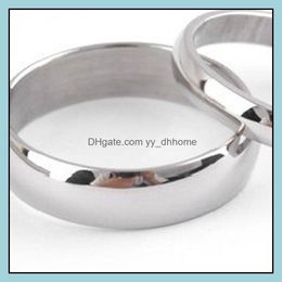 Band Rings Jewellery Width 6Mm Stainless Steel For Women Men Lover Couple Fashion Love Wedding Party Drop Deliv Dhjtu