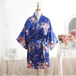 Women's Sleepwear Plus Size Ladies Summer Mini Kimono Short Robe Bath Gown Pink Chinese Women Rayon Yukata Nightgown Pijama Mujer Mdn003