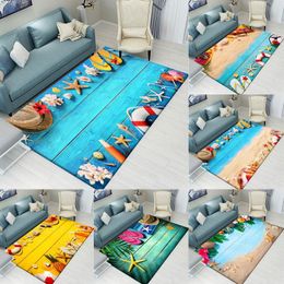 Carpets Livingroom Rugs Floor Mat Beach Pattern Carpet For Living Room Bedroom Bedside Window Entrance Doormats Modern Anti-slip MatsCarpets