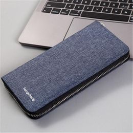 Men's Wallet Clutch Bag Fashion Canvas Zipper Long Men Billeteras Para Hombre Holder Purse Carteira Masculina1