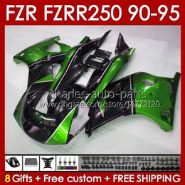 Fairings Kit For YAMAHA FZRR FZR 250R 250RR FZR 250 FZR250R 143No.86 FZR-250 FZR250 R RR 1990 1991 1992 1993 1994 1995 FZR250RR FZR-250R 90 91 92 93 94 95 Body green glossy