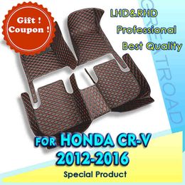 Car Floor Mats For Honda CRV 2012 2013 2014 2015 2016 Custom Auto Foot Pads Automobile Carpet Cover interior accessories H220415